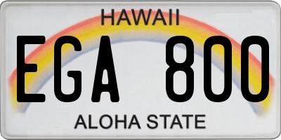 HI license plate EGA800