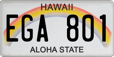 HI license plate EGA801