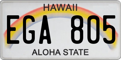 HI license plate EGA805