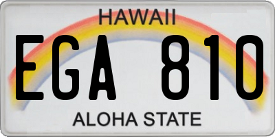 HI license plate EGA810
