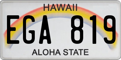HI license plate EGA819