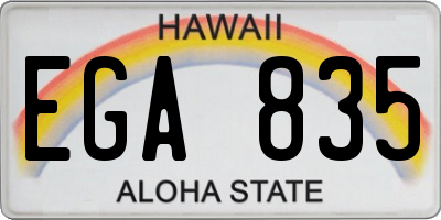 HI license plate EGA835