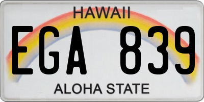 HI license plate EGA839