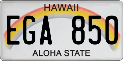 HI license plate EGA850