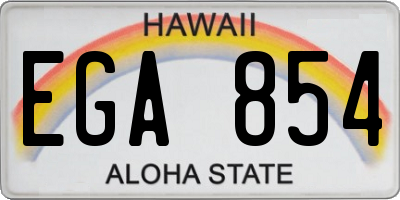 HI license plate EGA854
