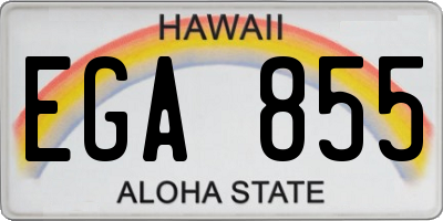 HI license plate EGA855