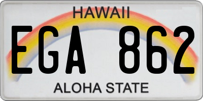 HI license plate EGA862