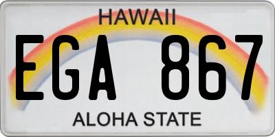 HI license plate EGA867