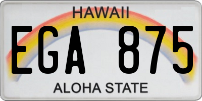 HI license plate EGA875