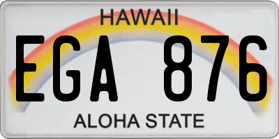 HI license plate EGA876