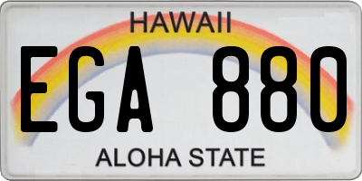 HI license plate EGA880