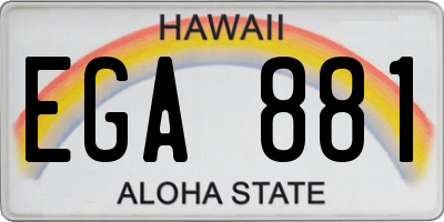 HI license plate EGA881