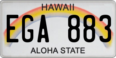 HI license plate EGA883