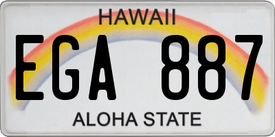 HI license plate EGA887