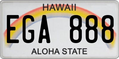 HI license plate EGA888