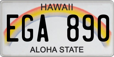 HI license plate EGA890