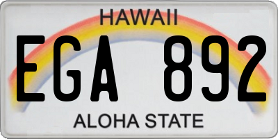 HI license plate EGA892