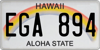 HI license plate EGA894
