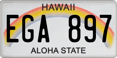 HI license plate EGA897