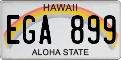 HI license plate EGA899
