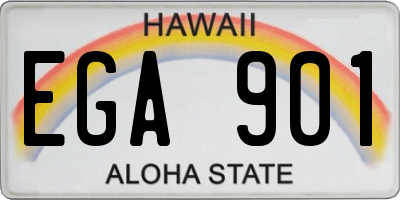 HI license plate EGA901