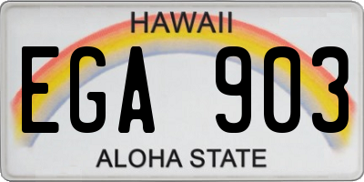 HI license plate EGA903