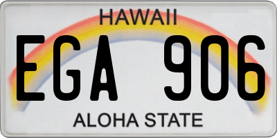 HI license plate EGA906