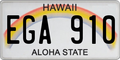 HI license plate EGA910