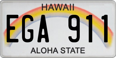 HI license plate EGA911