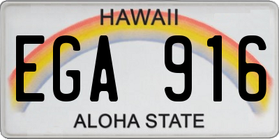 HI license plate EGA916
