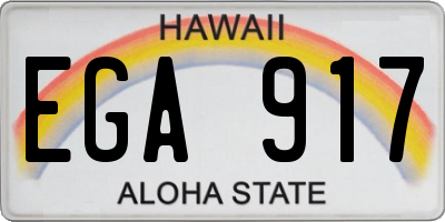 HI license plate EGA917