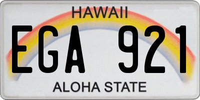 HI license plate EGA921