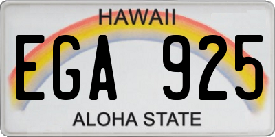 HI license plate EGA925