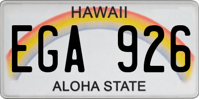 HI license plate EGA926