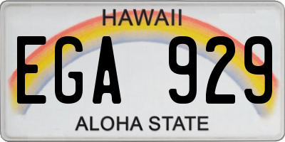 HI license plate EGA929