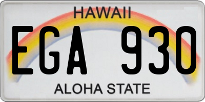 HI license plate EGA930