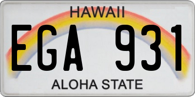 HI license plate EGA931