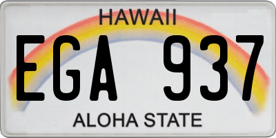 HI license plate EGA937