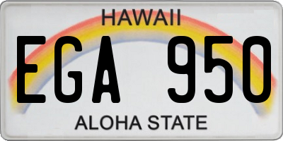 HI license plate EGA950
