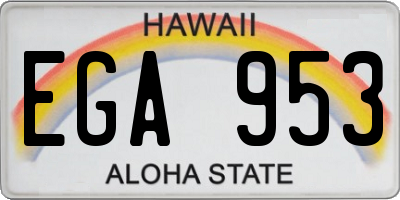 HI license plate EGA953