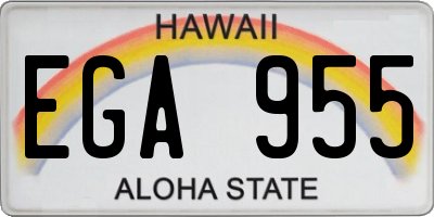 HI license plate EGA955