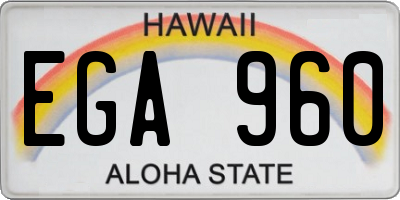HI license plate EGA960