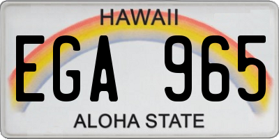 HI license plate EGA965