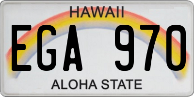 HI license plate EGA970