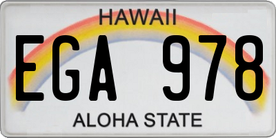 HI license plate EGA978