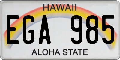 HI license plate EGA985