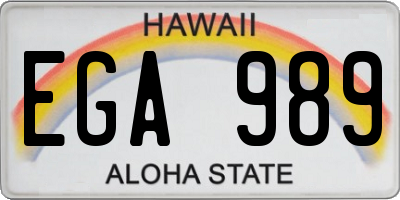 HI license plate EGA989