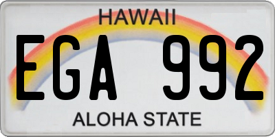 HI license plate EGA992