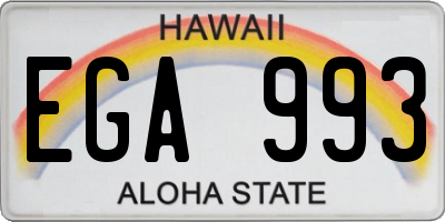 HI license plate EGA993