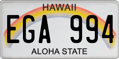 HI license plate EGA994